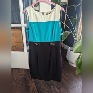 Tahari 6P Color-block Sheath Dress
